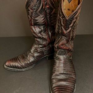 Lucchese Oxblood Lizzard M 9 1/2D